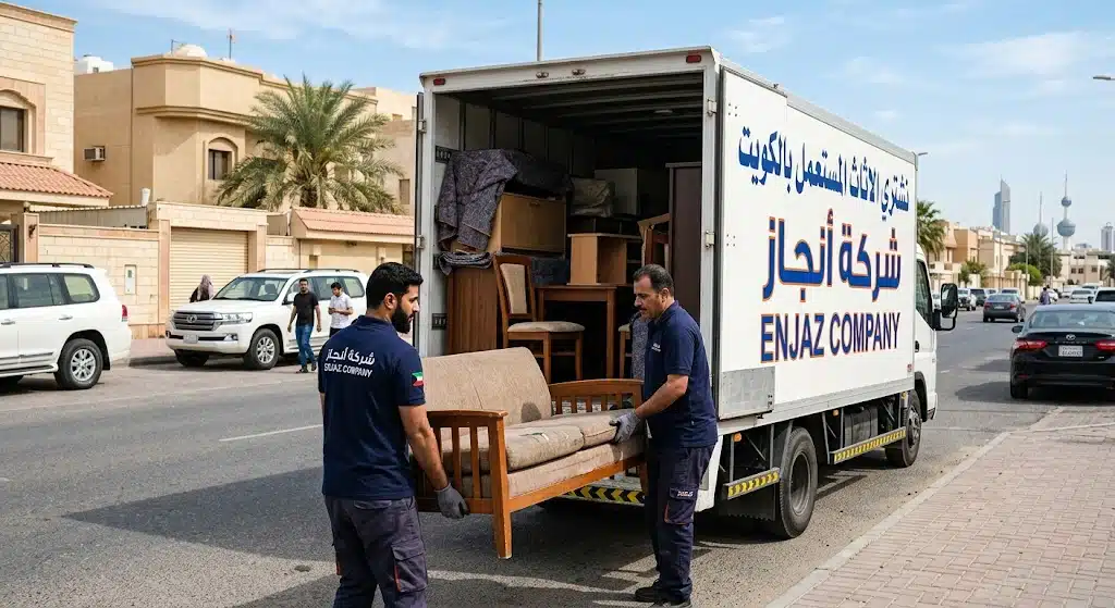 فريق إنجاز يحمّل أثاث مستعمل بعد الدفع كاش