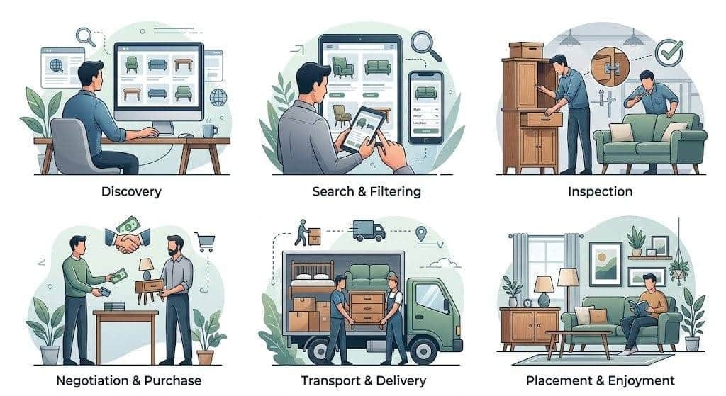 خطوات ومراحل شراء أثاث مستعمل