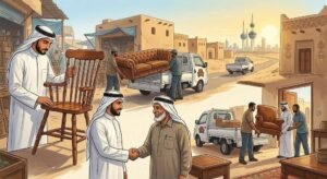 فريق عمل متخصص يقوم بمعاينة وتقييم وشراء الأثاث المستعمل بحالة جيدة ضمن خدمات شراء اثاث مستعمل الشامية لضمان تقديم أفضل الأسعار للعملاء.